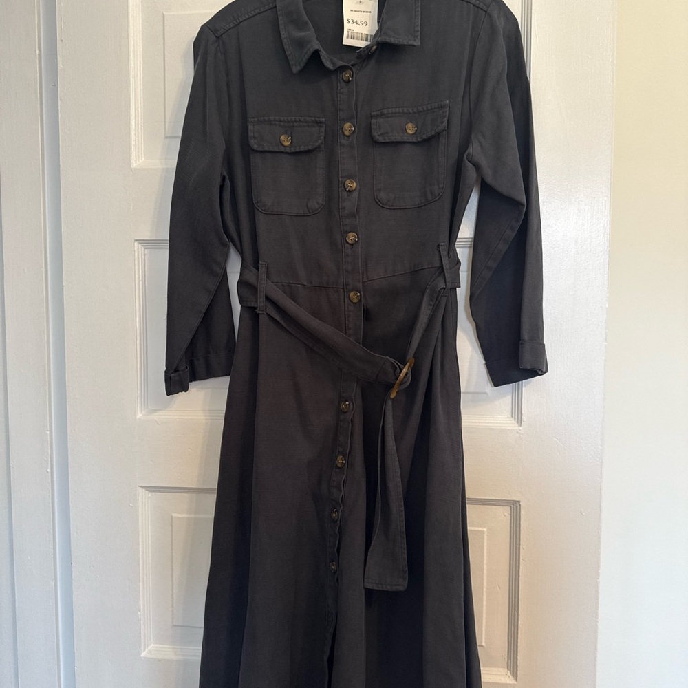 NWT Dark Denim Dress with Belt